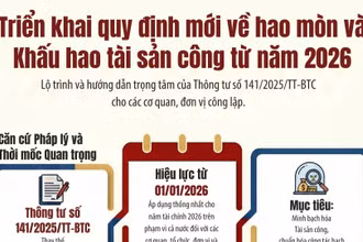 Triển khai quy định mới về hao mòn và khấu hao tài sản công từ năm 2026