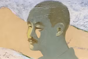 Đào Thành Dzuy, Chân dung tự họa, sơn dầu, 30 x 50 cm.