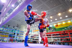 Muay Việt Nam (đỏ) áp đảo huy chương tại Giải vô địch châu Á 2025. Ảnh | IFMA