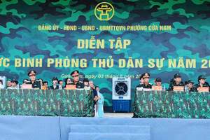 Diễn tập thực binh phòng thủ dân sự năm 2026 phường Cửa Nam.