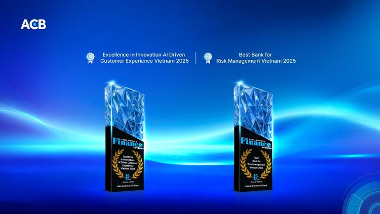 Hai giải thưởng của ACB được trao bởi Tạp chí Global Banking & Finance Review. h3-acb-vinh-danh.jpg