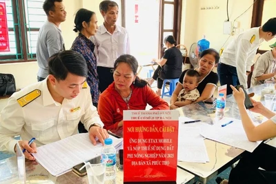 Cán bộ thuế thành phố Hà Nội tăng tốc thực hiện chiến dịch làm sạch dữ liệu đất đai.