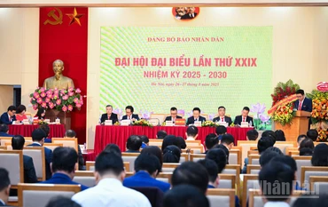 Đại hội đại biểu Đảng bộ Báo Nhân Dân lần thứ XXIX, nhiệm kỳ 2025-2030. (Ảnh: THÀNH ĐẠT)
