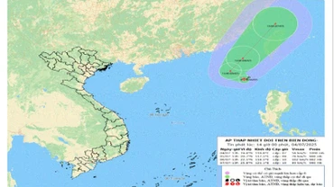 Bản đồ dự báo áp thấp nhiệt đới.