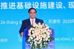 Thủ tướng Phạm Minh Chính phát biểu tại Diễn đàn kết nối doanh nghiệp Việt Nam-Trung Quốc. (Ảnh: Dương Giang/TTXVN)