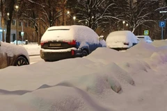 Bão tuyết lịch sử tại Moskva, Nga. (Ảnh: Tâm Hằng/TTXVN)