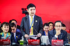 Ông Đỗ Vinh Quang nêu nhóm đề xuất tại Phiên đối thoại cấp cao Diễn đàn Kinh tế tư nhân Việt Nam 2025.