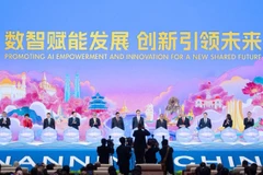 Phó Chủ tịch Trung Quốc Hàn Chính và lãnh đạo các nước ấn nút chính thức khai mạc Hội chợ CAEXPO và Hội nghị CABIS lần thứ 22.