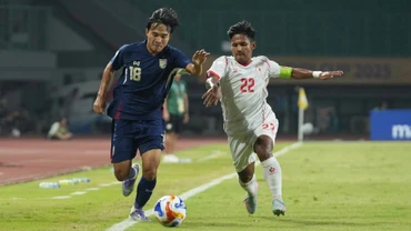 U23 Thái Lan thi đấu thiếu hiệu quả trước đối thủ yếu hơn nhiều là U23 Myanmar. (Ảnh: FAT)