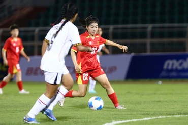 U19 nữ Việt Nam giành chiến thắng đậm trước U19 nữ Timor-Leste. (Ảnh: VFF)
