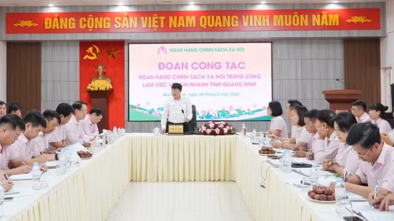 Đoàn công tác làm việc với chi nhánh Ngân hàng Chính sách xã hội tỉnh Quảng Ninh