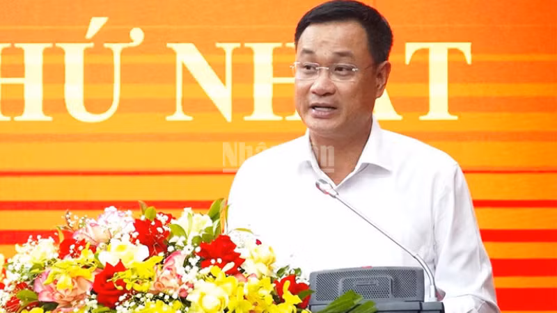 Bí thư Tỉnh ủy Quảng Trị Lê Ngọc Quang phát biểu kết luận hội nghị.