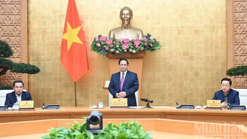 Thủ tướng Phạm Minh Chính chủ trì Phiên họp lần thứ 26 Ban Chỉ đạo Quốc gia về IUU. (Ảnh: Trần Hải)