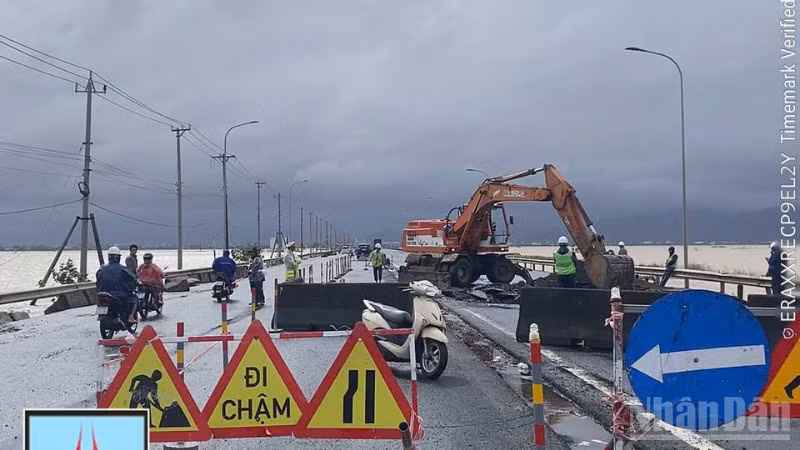 Khu Quản lý đường bộ IV nỗ lực khắc phục hư hại trên tuyến cao tốc bắc-nam đi qua địa phận tỉnh Khánh Hòa.