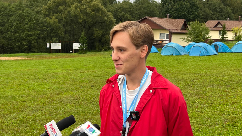 Mikhail - sinh viên Nga nghiên cứu tiếng Việt năm thứ 2 thuộc Viện các nước Á-Phi, Trường Đại học Tổng hợp Quốc gia mang tên Lomonosov. (Ảnh: Xuân Hưng)