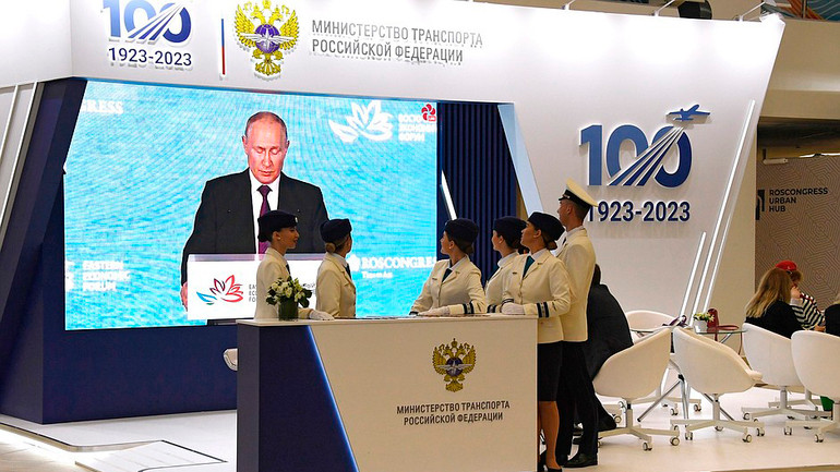 Sự kiện được phát trực tiếp trên các kênh truyền hình Nga. (Ảnh: KREMLIN.RU)