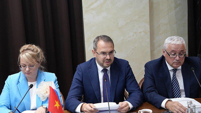 Thứ trưởng Khoa học và Giáo dục đại học Liên bang Nga Konstantin Mogilevsky. (Ảnh: XUÂN HƯNG)