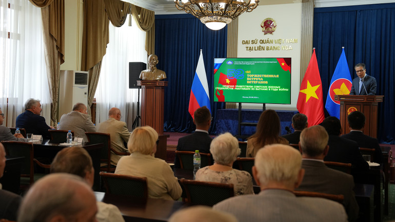 Đại sứ Đặng Minh Khôi phát biểu tại sự kiện. (Ảnh: XUÂN HƯNG)