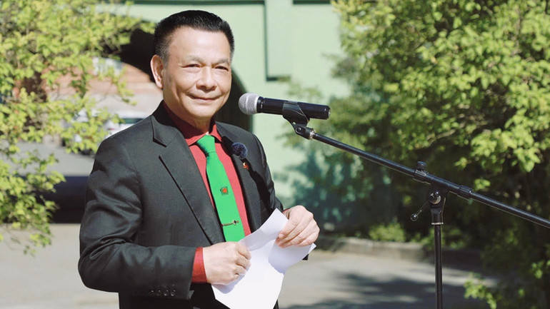 Ông Hồ Huy, Chủ tịch Tập đoàn Mai Linh phát biểu.