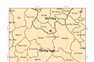 Vị trí chấn tâm. (Nguồn: Trung tâm Báo tin động đất và cảnh báo sóng thần, Viện Các khoa học Trái Đất)