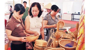 Sản phẩm mây tre đan làng Phú Vinh xã Phú Nghĩa Hà Nội. Ảnh: NAM ANH