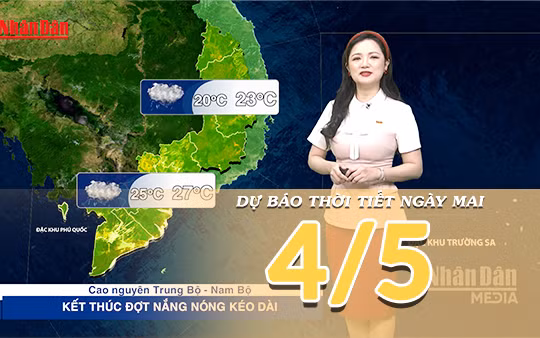 [Video] Dự báo thời tiết đêm nay và ngày mai ngày 4/5/2026: Trung Bộ có dông, Nam Bộ dịu nắng