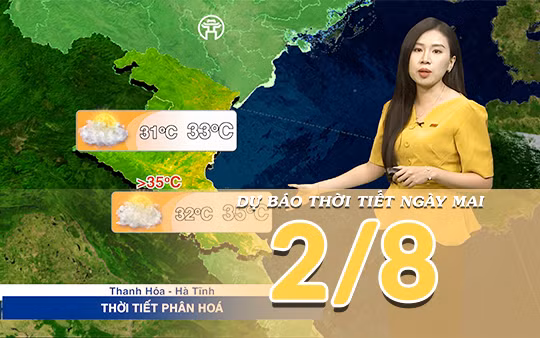 [Video] Dự báo thời tiết đêm nay và ngày mai ngày 2/8/2026: Bắc Bộ duy trì mưa dông, Trung Bộ nắng gián đoạn
