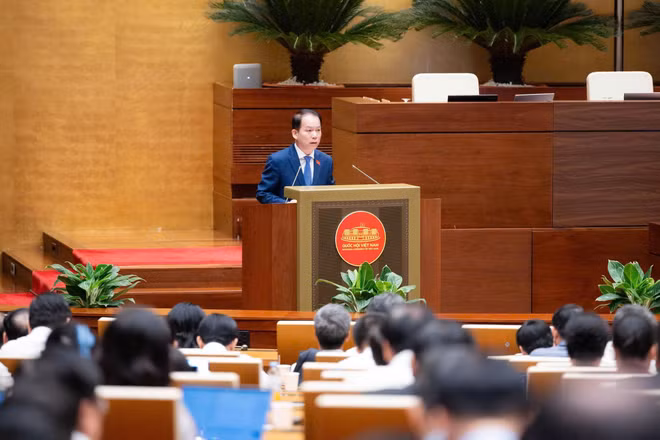 Bộ trưởng Tư pháp Hoàng Thanh Tùng phát biểu tại Kỳ họp.