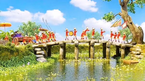 Cảnh phim “Trạng Quỳnh thời nhí nhố”.