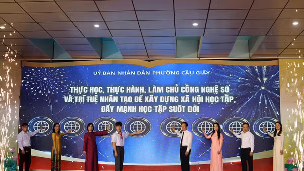 Lễ phát động hưởng ứng Tuần lễ học tập suốt đời năm 2026 tại phường Cầu Giấy.