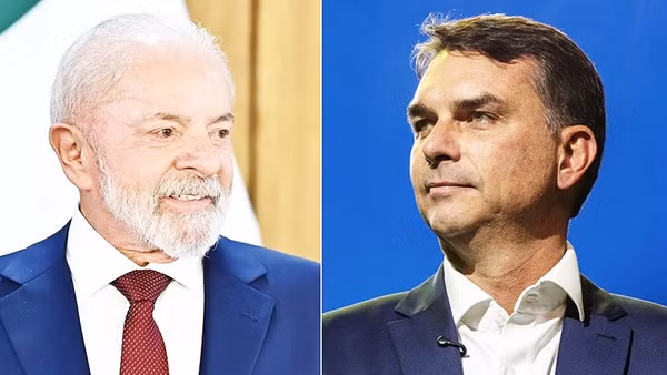 Hai ứng cử viên Lula da Silva (bên trái) và Flávio Bolsonaro. Ảnh: BLOOMBERG