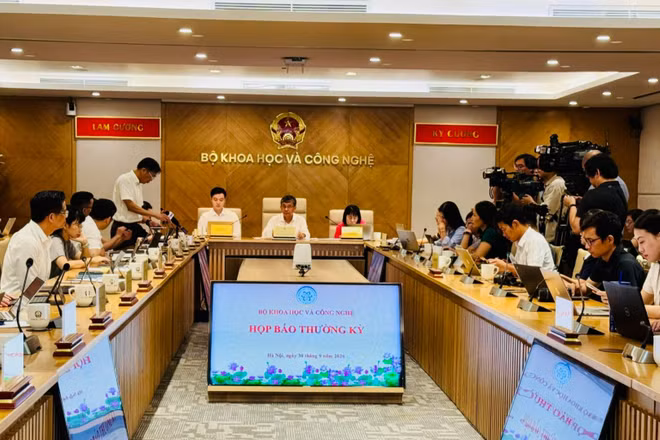Bộ Khoa học và Công nghệ tổ chức Họp báo thường kỳ tháng 9/2026. (Ảnh: BÍCH LIÊN)