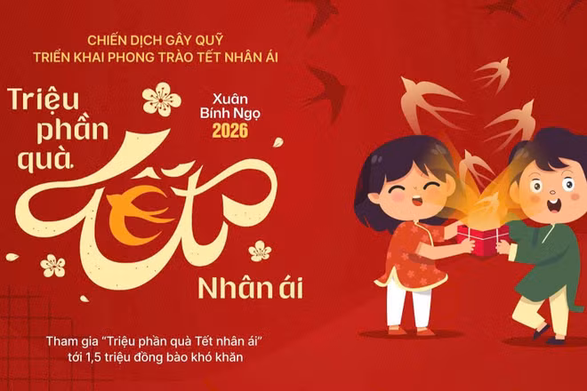 Banner chiến dịch “Triệu phần quà Tết Nhân ái”.