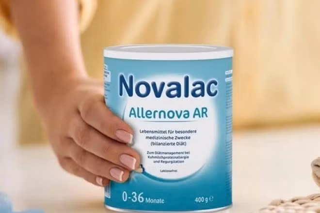 Bộ Y tế cảnh báo không sử dụng sữa bột trẻ em Allernova AR có số lô 183403 do Laboratoires Novalac sản xuất. (Ảnh: Novalac)