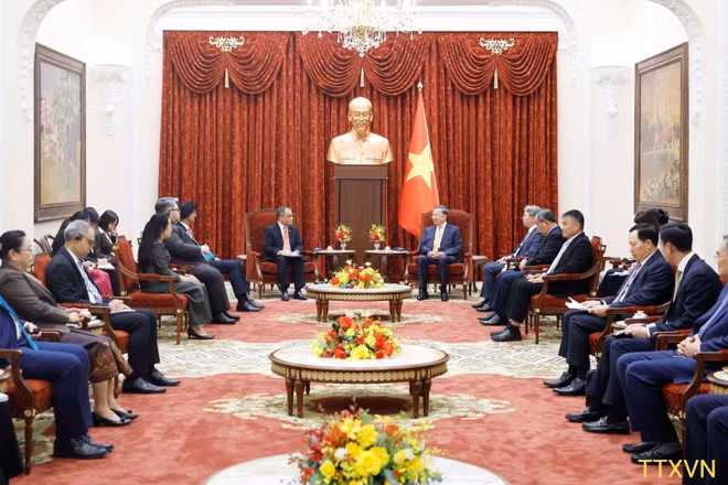 Tổng Bí thư, Chủ tịch nước Tô Lâm tiếp Đại sứ, Đại biện các nước ASEAN tại Hà Nội. (Ảnh: TTXVN)