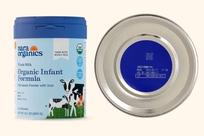 Loại sữa được cảnh báo có thể gây ngộ độc cho trẻ sơ sinh. (Ảnh: Nara Organics)