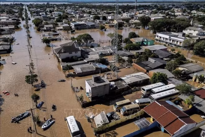 Ngập lụt tại bang Rio Grande do Sul, Brazil. (Ảnh tư liệu: THX/TTXVN)
