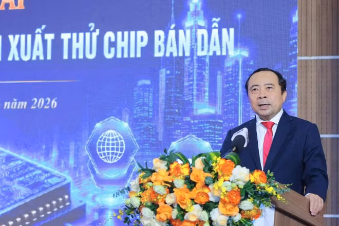 Bộ trưởng Khoa học và Công nghệ Vũ Hải Quân phát biểu tại sự kiện. (Ảnh: TL)