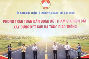 Các đại biểu thực hiện nghi thức phát động Phong trào.