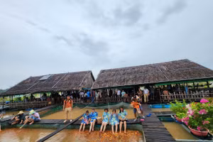Bè cá Bảy Bon là một trong trong những điểm đến hấp dẫn nhiều du khách.
