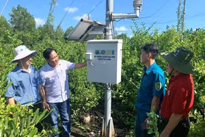 Một trạm cảnh báo rủi ro thiên tai sớm được lắp đặt.