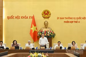 Chủ tịch Quốc hội Trần Thanh Mẫn phát biểu tại Phiên họp thứ 4 của Ủy ban Thường vụ Quốc hội (tháng 7/2026). (Ảnh: DUY LINH)