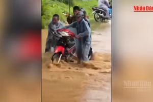 [Video] Người dân vùng biên mong có cầu vượt lũ