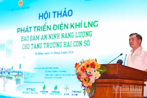 Thứ trưởng Công thương Nguyễn Sinh Nhật Tân phát biểu khai mạc hội thảo.