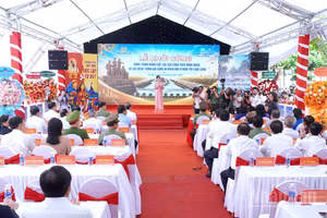 Quang cảnh lễ khởi công. (Ảnh: HỮU TÙNG)
