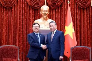 Tổng Bí thư, Chủ tịch nước Tô Lâm tiếp Đại sứ Hàn Quốc tại Việt Nam Choi Youngsam đến chào từ biệt nhân dịp kết thúc nhiệm kỳ công tác tại Việt Nam. (Ảnh: ĐĂNG KHOA)