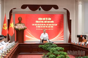 Tổng Bí thư, Chủ tịch nước Tô Lâm phát biểu chỉ đạo tại cuộc làm việc với Bộ Văn hóa, Thể thao và Du lịch về công tác bảo tồn, bảo tàng. (Ảnh: ĐĂNG KHOA)
