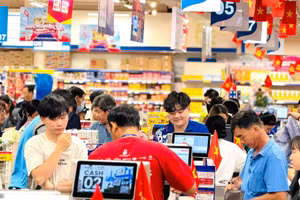 Không gian mua sắm tại Saigon Co.op rộn ràng sắc màu Quốc khánh, lan tỏa tinh thần tự hào hàng Việt. (Ảnh: Saigon Coop)