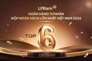 LPBank lọt Top 6 ngân hàng tư nhân nộp ngân sách lớn nhất Việt Nam theo bảng xếp hạng Vietnam Largest Taxpayers (VNTAX). (Ảnh: LPBank)
