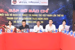 Giải Vô địch Võ thuật Tài năng trẻ Việt Nam-Cúp Millennium Tiles lần thứ VII năm 2026. (Ảnh: THÁI DƯƠNG)